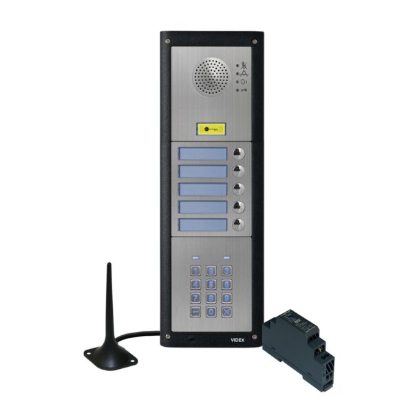 Videx GSM4KCR-5/M/4G five station flush 4G GSM intercom with backlit keypad matt finish
