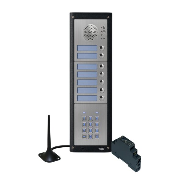 Videx GSM4KCR-7/M/4G seven station flush 4G GSM audio kit with backlit keypad matt finish