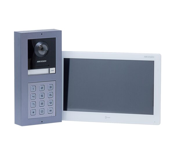 Hikvision 1 button IP video kit, keypad and 10 inch monitor