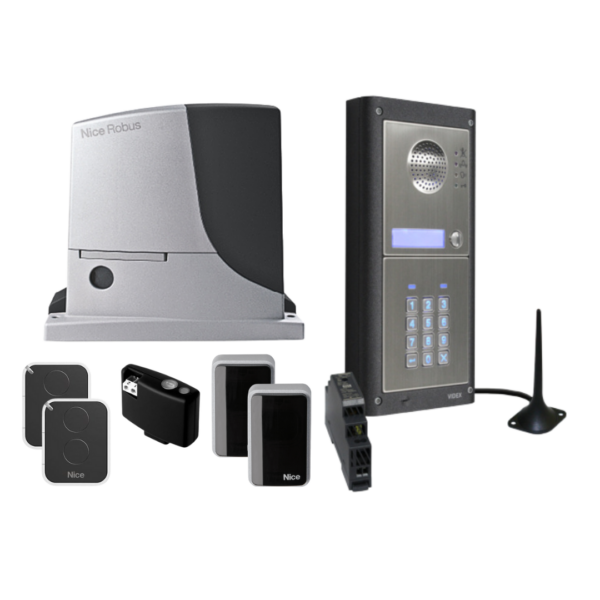Nice RobusKit 1 + Videx GSM Matt Brushed steel 4g intercom with keypad