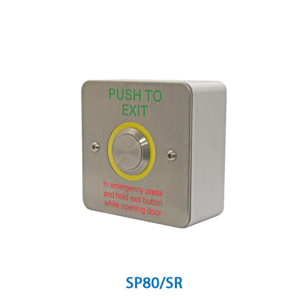 Videx SP80/SR Surface push to exit button with yellow halo
