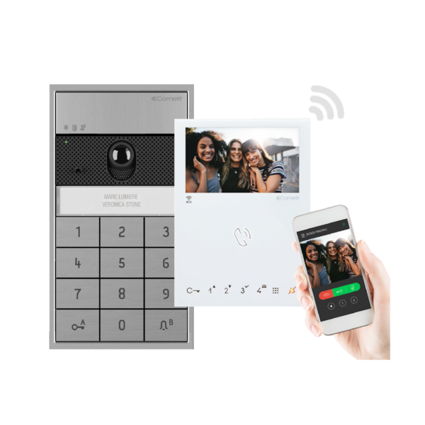 Comelit UBK1-K-MW 1 Way surface mount ultra building kit 2 wire video intercom kit with WIFI to mobile video