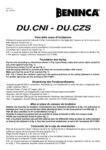 Beninca DU.IT.CZS Datasheet
