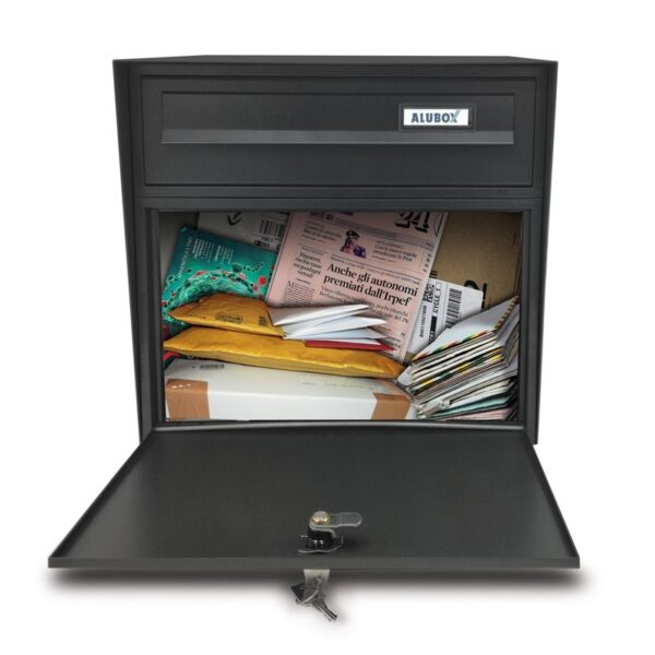 Alubox Pilcobox large grey post box for parcels and letters