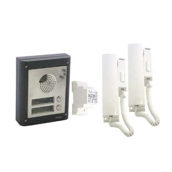 Videx 4K-2S/M two station surface audio intercom without keypad matt finish
