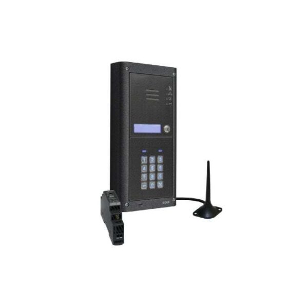 Videx GSM4KCR-1S/BL/4GE one station surface 4G GSM intercom with backlit keypad gun metal grey finish